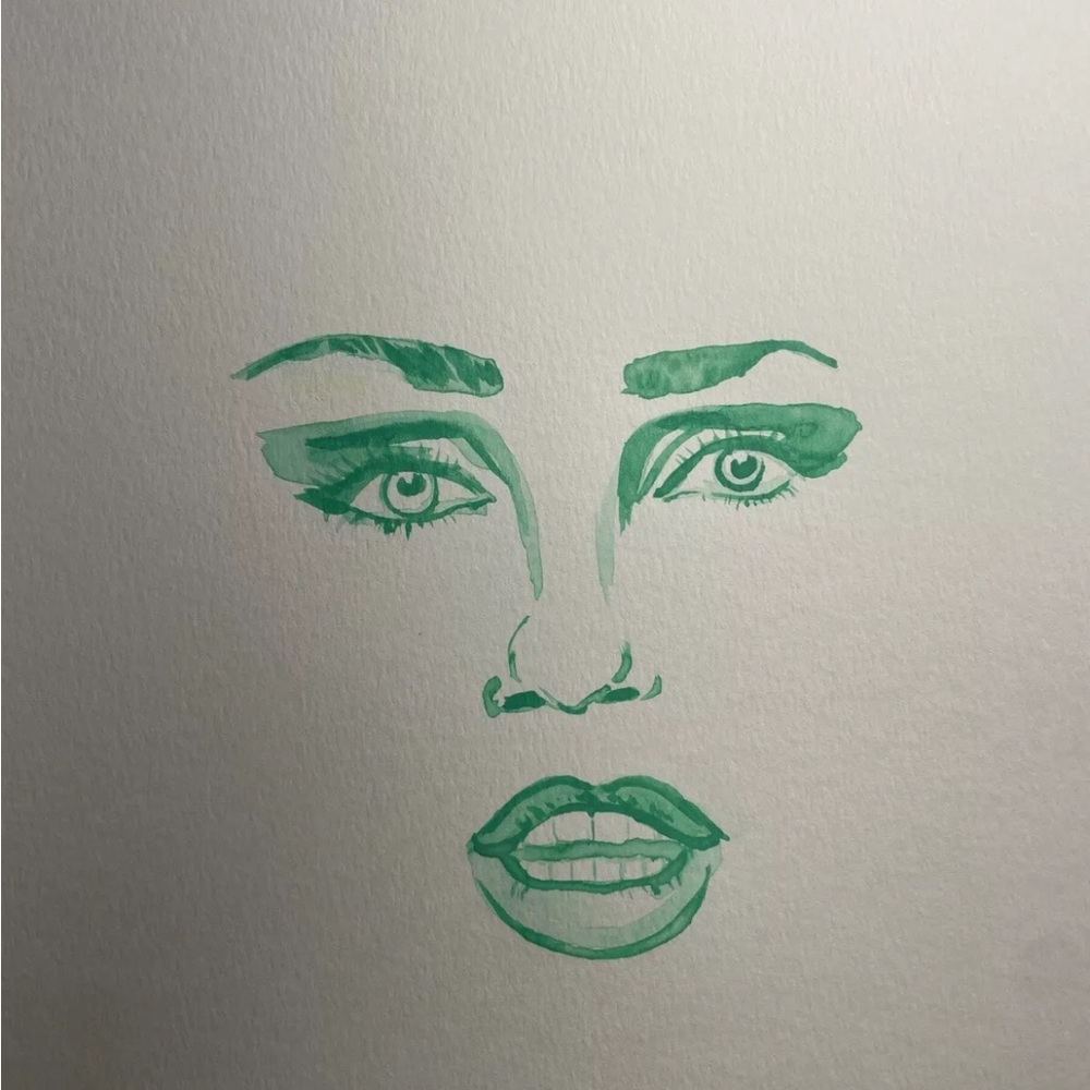 Miley Cyrus minimalist art watercolor wall decor one of a kind new - Picture 4 of 4
